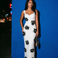 Monochrome Bloom Bustier Maxi Dress