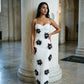 Monochrome Bloom Bustier Maxi Dress
