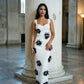 Monochrome Bloom Bustier Maxi Dress
