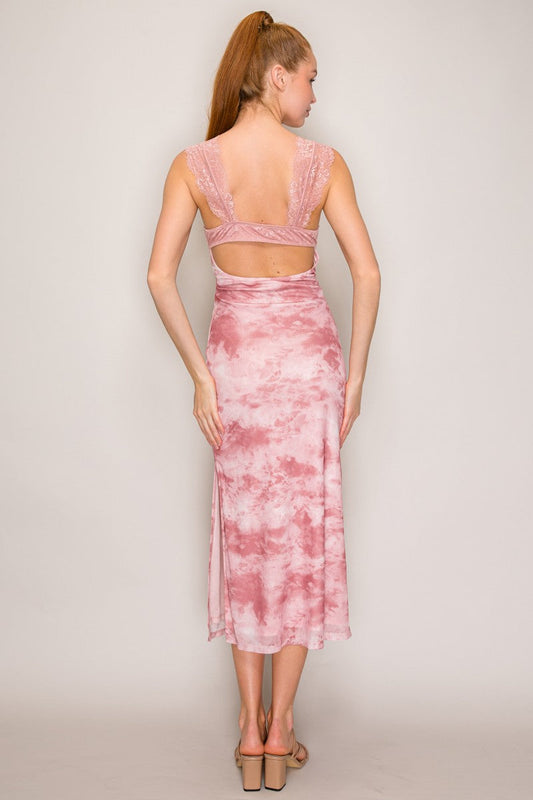 Ombre Mesh Cutout Midi – Sexy Bodycon Vacation & Cocktail Dress