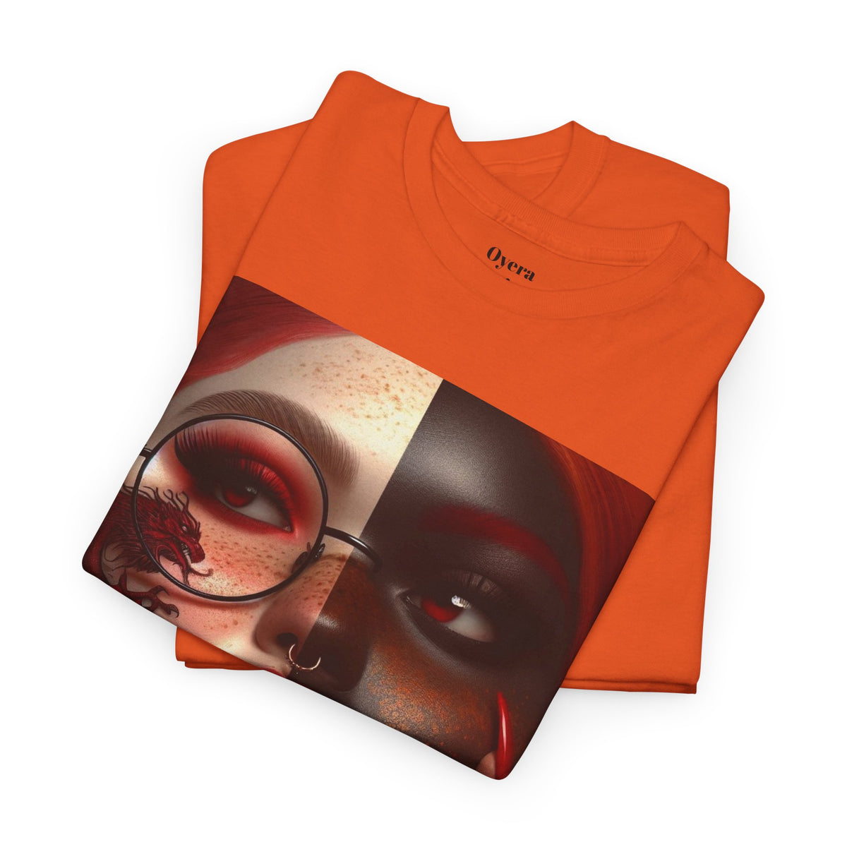 Graphic Tee — Dual-Faced Gothic Rose Portrait