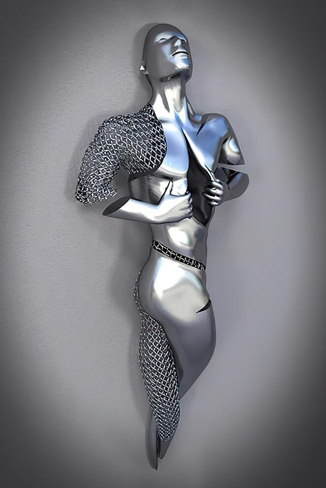 Metal Statue Art Canvas