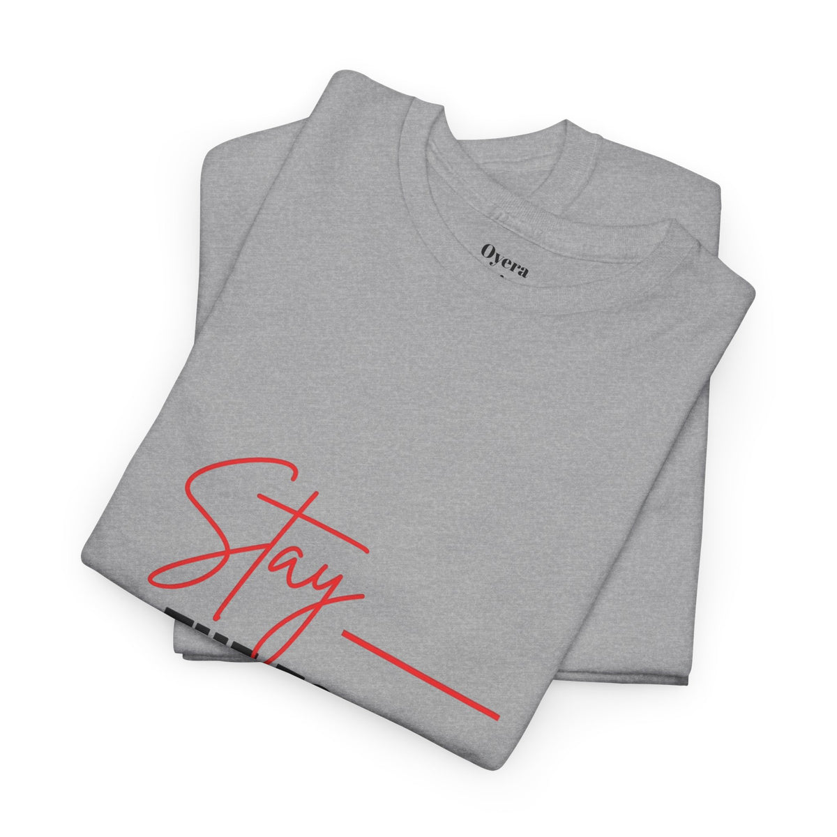 Stay the Topic T-Shirt — Minimalist Script & Bold Text Tee