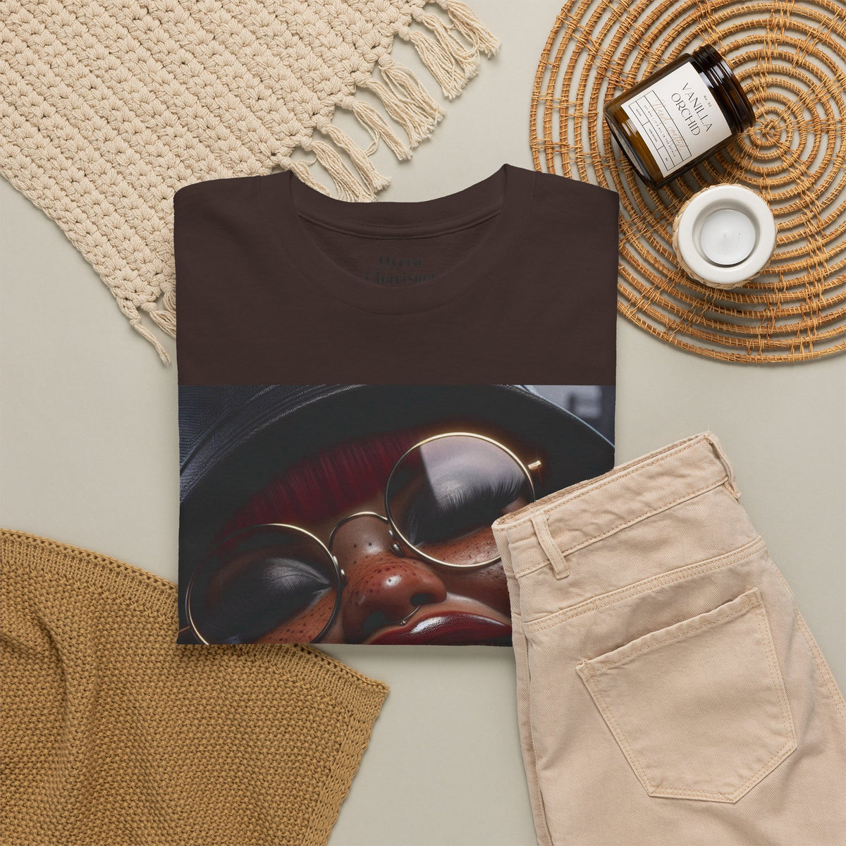 Smiling Afro Woman Graphic Tee — Bold Urban Portrait T-Shirt