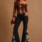 Rockstar Rouge Flare Black Cowhide