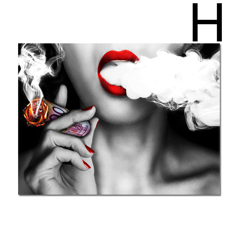 Red Lips Canvas Painting