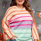 Striped Round Neck Long Sleeve Sweater