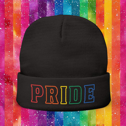 Rainbow LGBTQ+ Pride Embroidered Knit Beanie