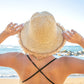 Fray Edge Straw Bucket Hat