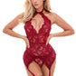 High Neck Keyhole Garter Cami