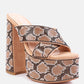 Sinful High Platform Patterned Diamante Slides