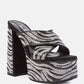Sinful High Platform Patterned Diamante Slides