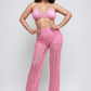 Pink Crochet Halter & Pant Set