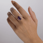 Sterling Silver Oval Cut Amethyst CZ Cocktail Ring