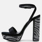 Zircon Rhinestone Patterned High Heel Sandals