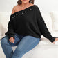 One Shoulder Beaded Sweater