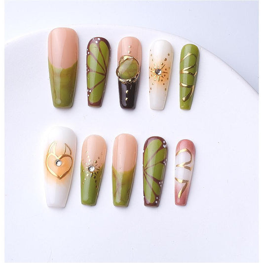 Handmade Nail Wear Nail Art Reusable Press on Nails False Nails