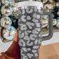 Gray Leopard Print 40OZ Stainless Steel Portable Cup with Handle