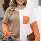 Color Block Dropped Shoulder Blouse
