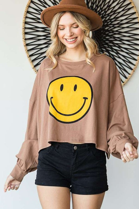 “Just, Smile.” Crop Top
