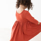 Pumpkin Spice 3/4 Sleeve Pocket Twirl Dress