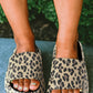 Black Print Thick Sole Slip On Slippers