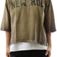 SIENNA S/N Jersey 3/4 Sleeve Crop Top Tee with Detachable Necklace
