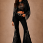 Rockstar Rouge Flare Black Crocodile