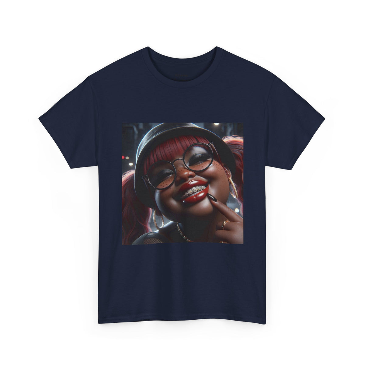 Graphic Tee — Smiling Afro Girl Portrait Shirt