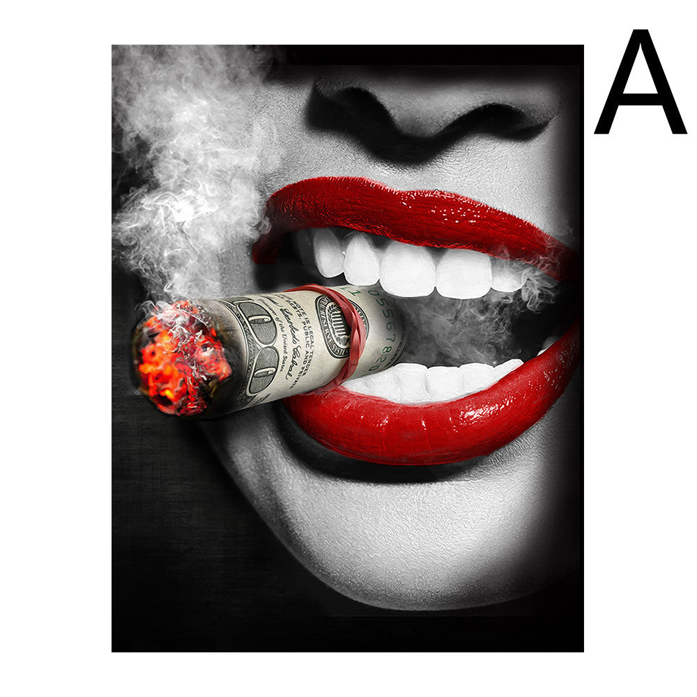Red Lips Canvas Painting