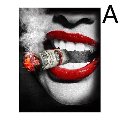 Red Lips Canvas Painting