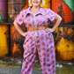 Cheeky Tiki Monkeys Jumpsuit in Magenta