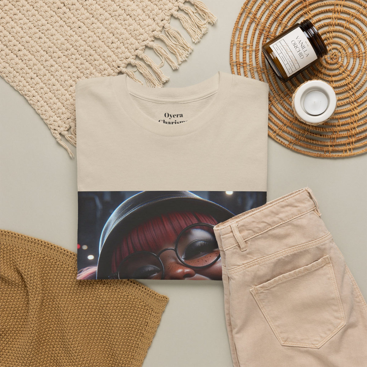 Graphic Tee — Smiling Afro Girl Portrait Shirt