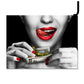Red Lips Canvas Painting