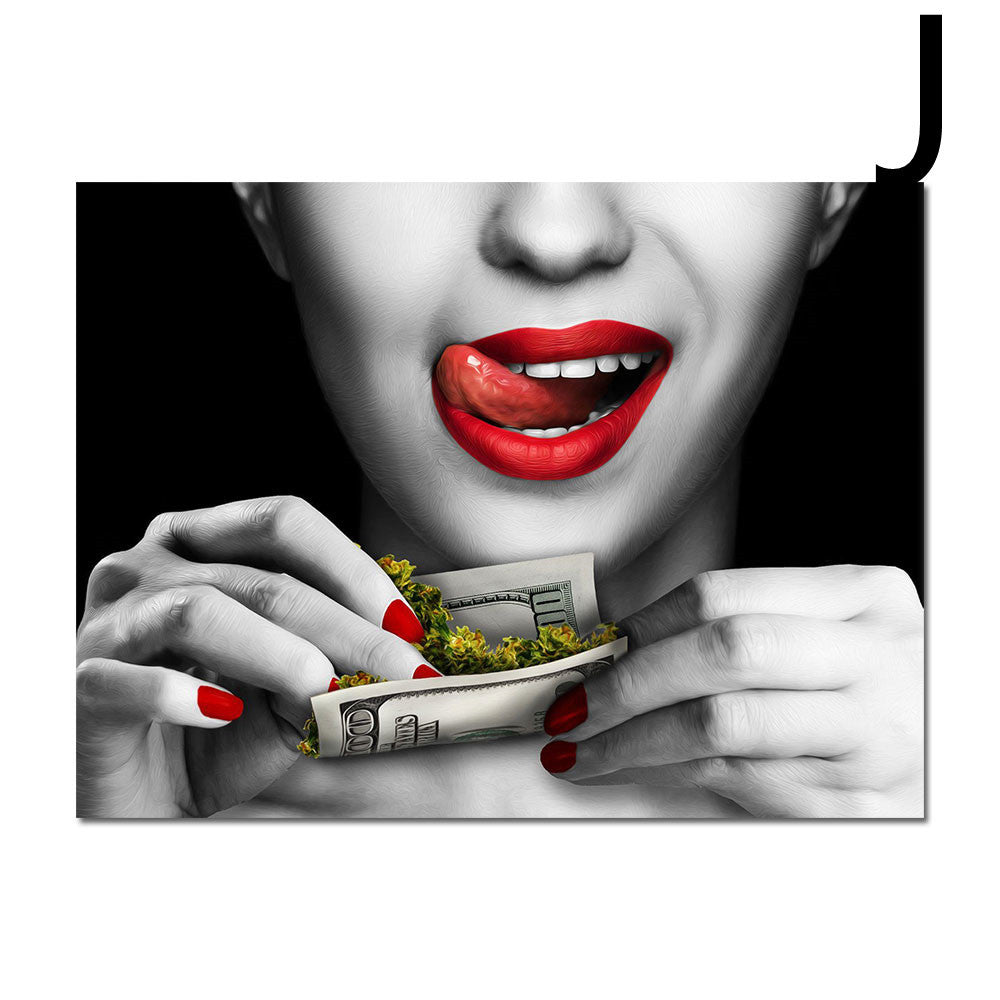 Red Lips Canvas Painting