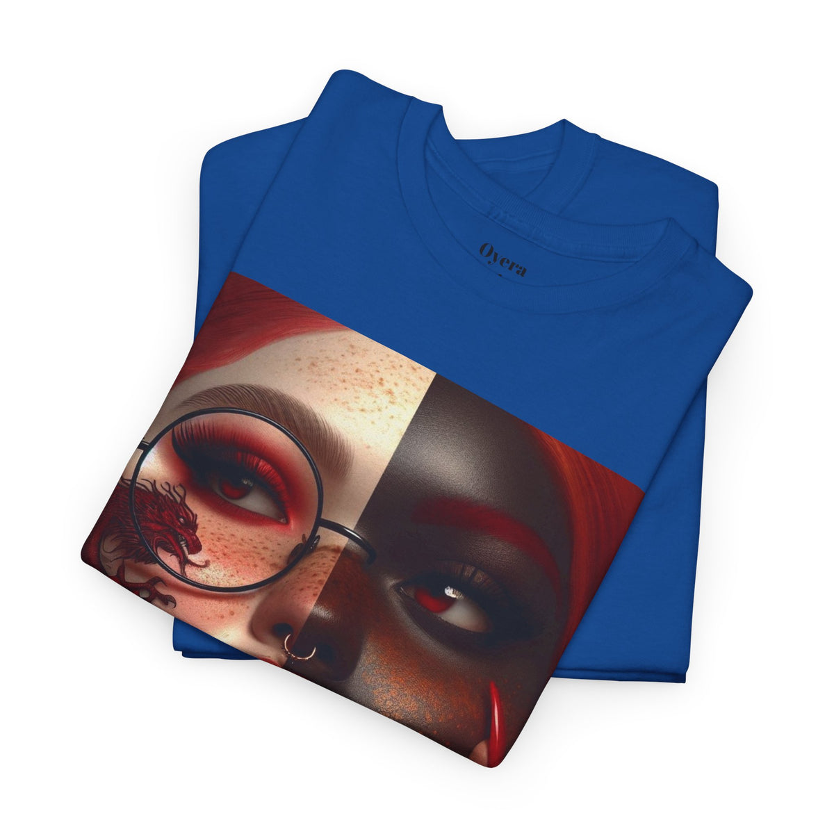 Graphic Tee — Dual-Faced Gothic Rose Portrait