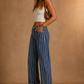 The Riviera Stripe Cuffed Jean - Dark Wash