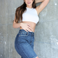 Celeste Dark Wash High Rise Bermuda Jeans
