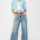 Adjustable Waistband High Rise Baggy Wide Jeans