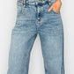 Adjustable Waistband High Rise Baggy Wide Jeans