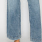 Adjustable Waistband High Rise Baggy Wide Jeans