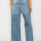Adjustable Waistband High Rise Baggy Wide Jeans