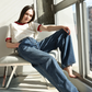 Relaxed High Rise Palazzo Jeans