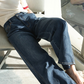 Relaxed High Rise Palazzo Jeans