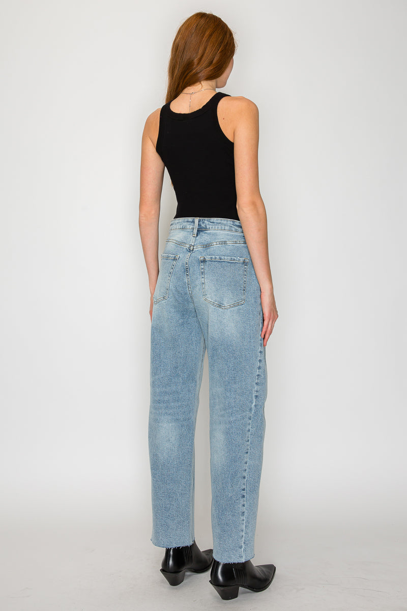 Harlow High Waisted Barrel Jeans Blue