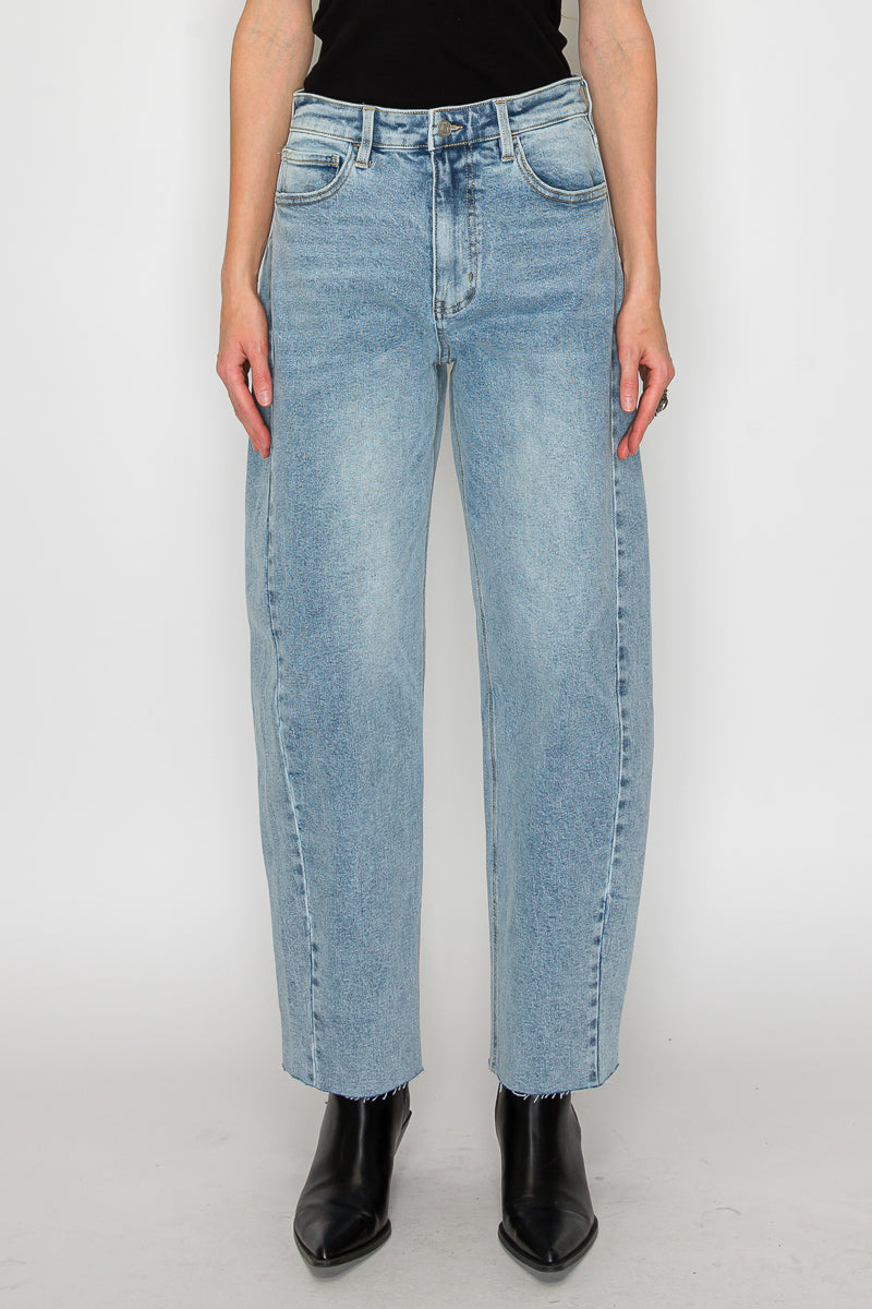 Harlow High Waisted Barrel Jeans Blue