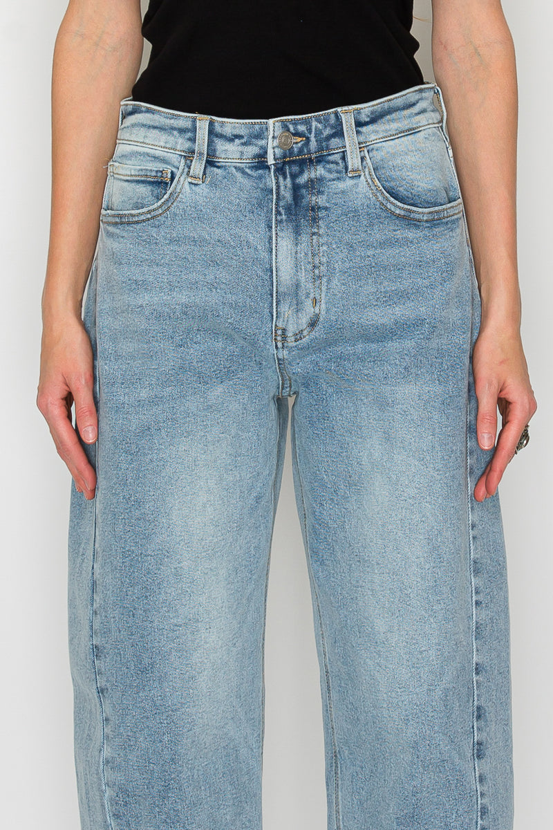 Harlow High Waisted Barrel Jeans Blue