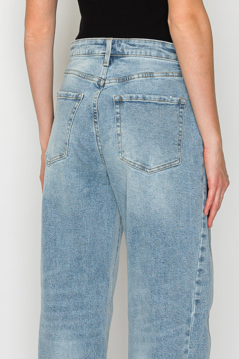 Harlow High Waisted Barrel Jeans Blue