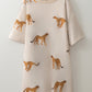 Cheetah Print Side Pockets T Shirt Mini Dress