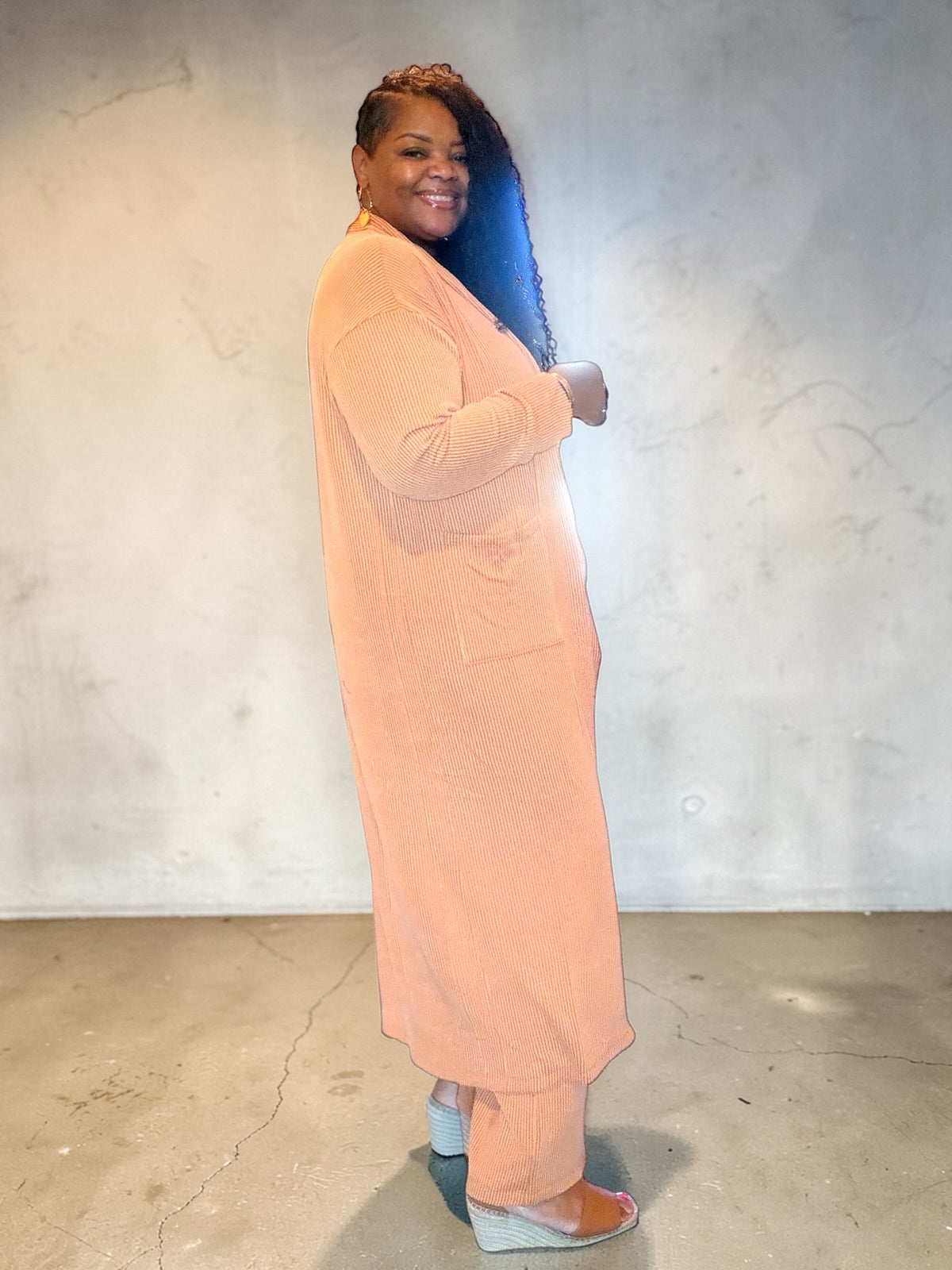 2 Piece Longline Cardigan And Pant Set
